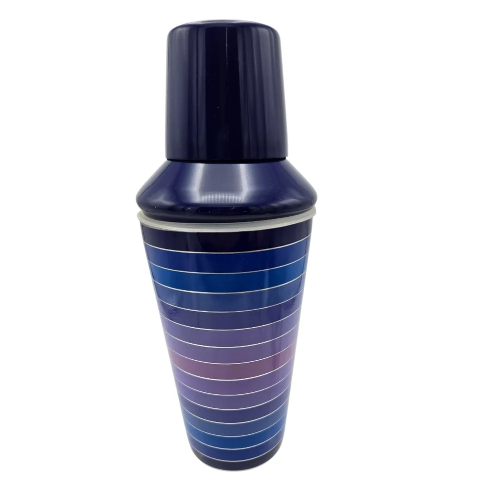 Jonathan Adler X Fab Fit Fun Scala Cocktail Shaker Purple & Blue Stripes 18.4 oz